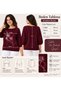 Women's Front Stone Detailed 4/3 Capri Sleeve Glittery Knitwear Blouse - 5