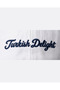 Turkish Delight Navy Blue Embroidered Washed White Cap / Turkish Delight Embroidered Washed Cap - 2