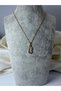 Steel Necklace Paperclip Model with Zircon Stone - 5