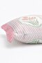 Tulip Stripe Pink Striped Tulip Patterned Fringed Decorative Throw Pillow Cover - 5