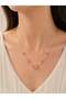 Anti-Tarnish Gold-Tone Necklace with Pink Floral & Butterfly Pendant