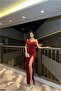 One-Slit Evening Dress Off-The-Shoulder Dress