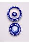 Ceramic Ashtray, Large Size, with Lid, Ocean Blue, Hand-Crafted, Odor-Proof, 12.5 cm - 5