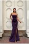 Scuba Detailed Strapless Evening Dress Stretchy Fabric Dress Pleated - 2