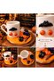 Halloween Concept Handmade Coffee Cup Coaster Set - Halloween Bat Pumpkin Coffee Cup Base Set
