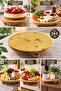 24.5 cm Round 3-Legged Bamboo Wooden Presentation Board Mini Tableware Serving Plate - 2