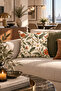 Botanica 1 Piece Floral Bird Throw Pillow Cover Green Orange Floral and Geometric Pattern Decorative Double-Sided Digital Print Hidden Zipper - 2