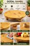 24.5 cm Round 3-Legged Bamboo Wooden Presentation Board Mini Tableware Serving Plate - 5