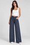 Palazzo Jean Trousers 98% Cotton Lycra Diamond Patterned Wide Leg - 2