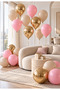 Pink Sand Color Chrome Gold Balloon Set 20-Piece Powder Pink Beige Gold Color Birthday Balloon Party Balloon Engagement Promise Wedding Baby Shower Party Ornament Decoration Balloons - 3