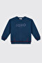 Boy's Indigo Sweatshirt with Print Detail