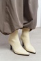 Marma Butter Yellow Matte Zipper Detail Pointed Toe Women's Heeled Boots - 8