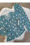 Rabbit Patterned Bow Detailed Soft Feeling Long Sleeve Knitted Pajama Set - 2