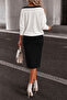 Women's Long Sleeve V-Neck Modal Blouse and Slit Short Modal Skirt Two-Piece Set - 2