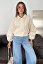 Women's Balloon Sleeve Gabardine Crop Jacket - 5