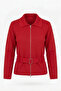 Premium Knitwear Cardigan with Waist Belt Detail - Red