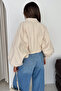 Women's Balloon Sleeve Gabardine Crop Jacket - 7