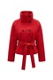 High Collar Belted Premium Short Cashmere Coat - 6