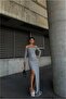 Strapless Slit Fish Tail Evening Dress Cutout