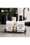 2-Piece Square Porcelain Liquid Soap Dispenser Kitchen Set with Metal Stand and Sponge, Hand and Dish Bathroom Set 400 ml