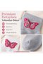 Women's Butterfly Patterned Short Socks, Pack of 6 |   80% Cotton Seamless, Black White Gray - 7