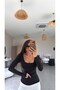 Black Square Collar Polyamide Blouse - 4