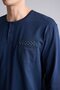 100% Cotton New Regular Fit Henley Collar Pocket Long Sleeve 2-Piece Pajama Set I2490Ax26Au - 4