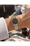 Coliseum Round Gold Case Black Women's Wristwatch