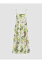 Nevavm Square Neck Rope Strap Floral Dress with a Difference - 4