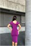 Sandy Fish Evening Dress Fabric Dress Midi Cut - 3