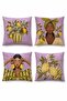 Lemon Girl Patterned 4-Piece Throw Pillow Cover Set - 3