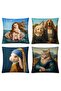 Artistic Animals Patterned 4-Piece Throw Pillow Cover Set - 3
