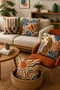 Floral Leopard Patterned 4-Piece Throw Pillow Cover Set - 2