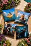 Adventurous Cats Patterned 4-Piece Throw Pillow Cover Set - 2