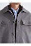 Vizyon New Season Comfortable Fit Long Sleeve Velvet Men's Shirt Jacket - 3