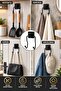 Black 2-Piece Metal Hanging Hanger 8X9X19 cm Strong Adhesive Double Hook Wall Hanger - 2