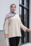 Crew Neck Slit Oversize Combed Cotton Tunic - Mink - 4