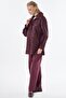 Wide Collar Coat Burgundy - 3