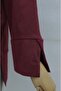 Crew Neck Slit Oversize Combed Cotton Tunic - Plum - 4