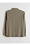 Khaki Comfortable Fit Textured Men's Shirt - 6