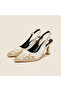 Turquoise Embroidery Detailed Wide Goblet Heeled Thin Platform Heeled Shoes - 4