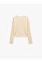 Long Sleeve Crew Neck Crop Hair Knit Textured Knitwear Sweater - 4