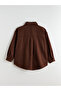 Two Mt Shop Quality Lcwaikiki Classic Brown Flannel Plain Oversize Women's Shirt Jacket - 4