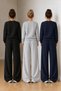 Women's 3-Piece Winter Warm Tracksuit Set Black Gray Navy Blue - 3