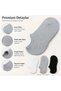 Men's Recycled 12-Pack Invisible Sneaker Ballet Socks, Thin Stitched Non-Slip Heel Black Gray White - 4