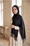 Tasseled Shoulder Shawl Black - 2