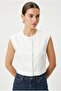 Women's Power Off-White Lined Woven Vest - 3