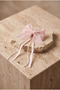 Stone-Embellished Bowknot Beaded Dangle Clip Buckle Light Pink - 2