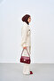 Women's Double Pocket Hidden Button Suit Cream - 4