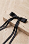 Satin Bow with Thin Ribbon Bow Buckle Black - 2